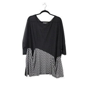 Alembika AB4 Tunic Lagenlook Oversized Pockets‎ Mixed Media Sz S/M EUC Layered